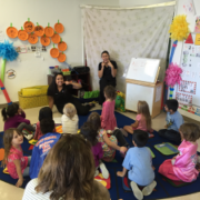 Classroom setting with dental education