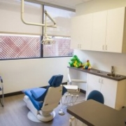 Dentist chair in a dental office